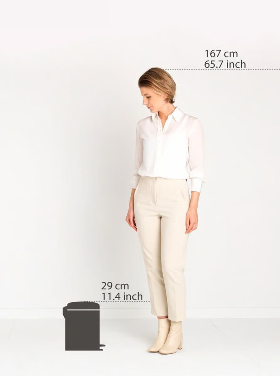 Brabantia NewIcon Pedal Bin 5L Metallic Grey with Removable Plastic Inner Bucket, Soft-Close Lid