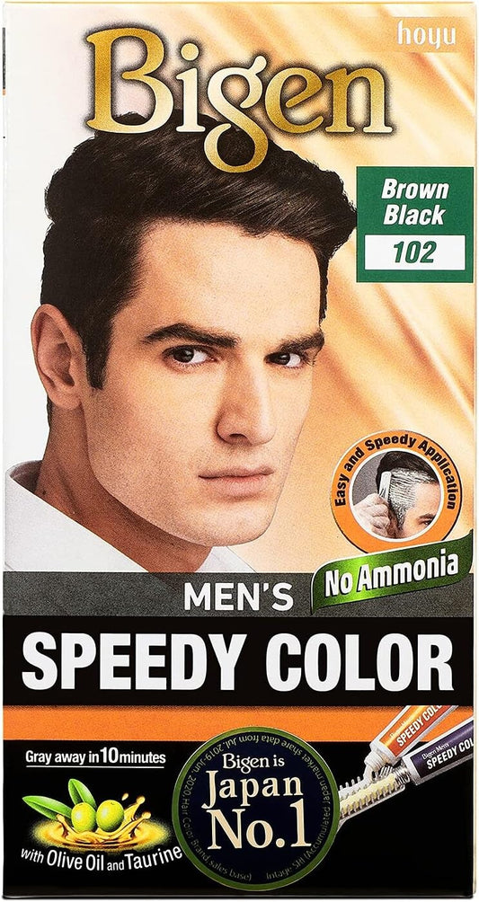 Bigen Men’s Speedy Color 102 Brown Black, 40g + 40g, 2Pc Combo Offer Pack