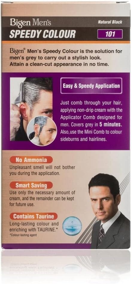 Bigen Men’s Speedy Color 101 Natural Black, 80g, 2 Pack Combo