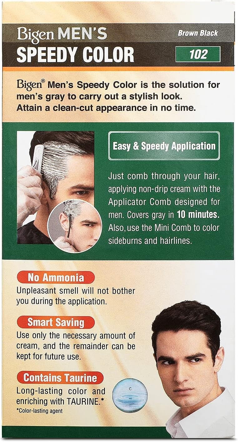 Bigen Men’s Speedy Color 102 Brown Black, 40g + 40g, 2Pc Combo Offer Pack