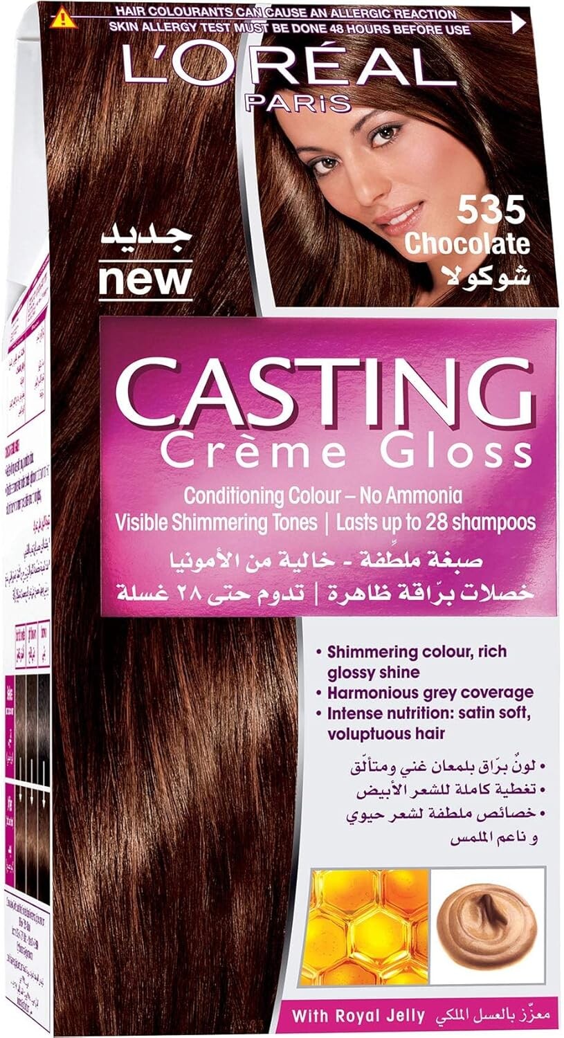 L’Oréal Paris Casting Crème Gloss Semi-Permanent Hair Colour 535 Chocolate, Ammonia-Free
