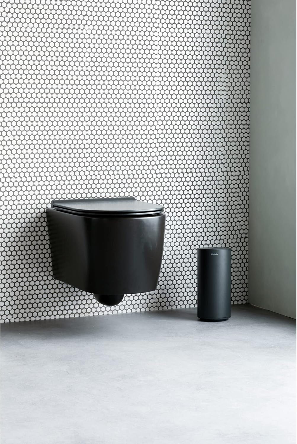 Brabantia MindSet Toilet Roll Dispenser Mineral Infinite Grey, Holds 2 Spare Rolls, Smart Lift System, Wall-Mount or Freestan