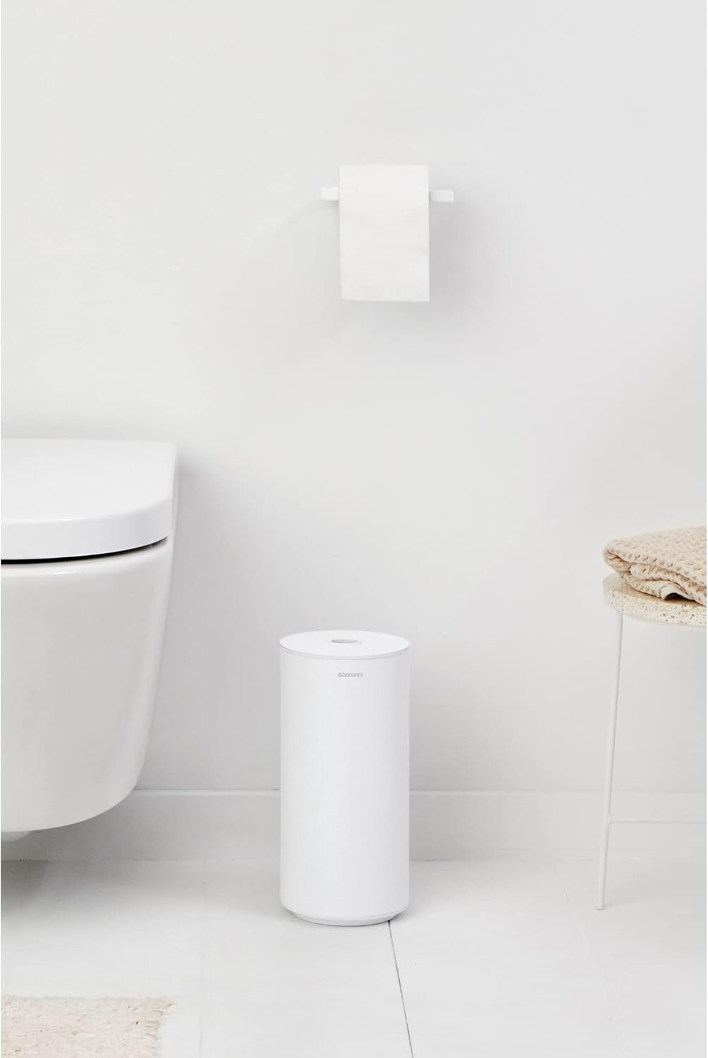 Brabantia MindSet Toilet Roll Dispenser, Room for 2 Spare Rolls, Corrosion Resistant, Mineral Infinite Grey, 30 x 15.1 x 13.7