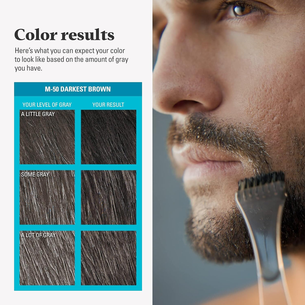 Just For Men Moustache & Beard Colour M-50 Darkest Brown, Men’s Facial Hair Dye, 14g Each, Pack of 3