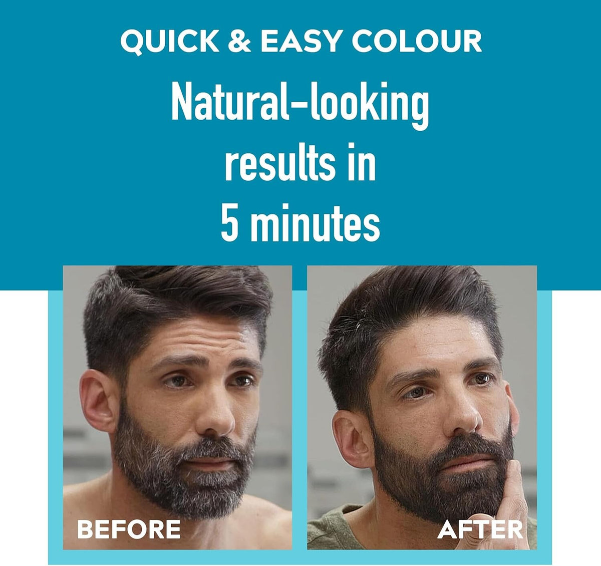 Just For Men Moustache & Beard Dye M-35 Medium Brown, Grey Hair Colour for Facial Hair