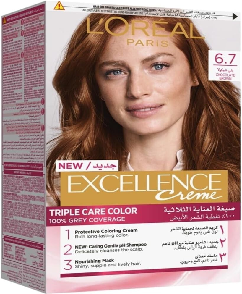 L’Oréal Paris Excellence Crème Permanent Hair Colour, 6.7 Chocolate Brown