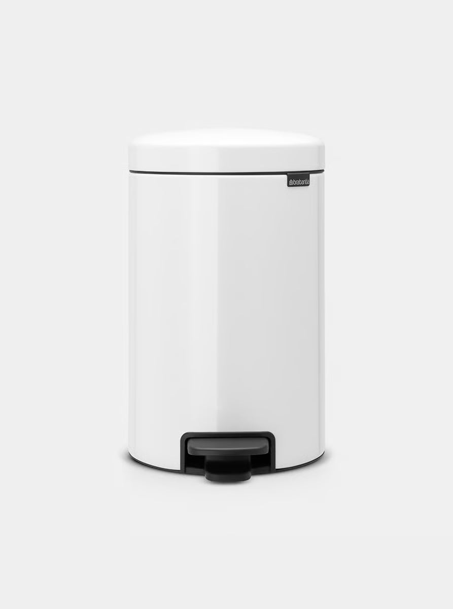 Brabantia NewIcon Pedal Bin, 12 Litre, White