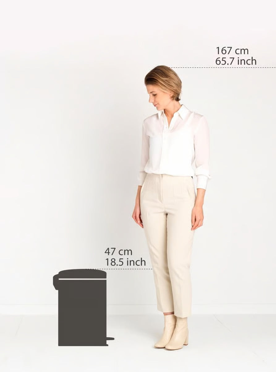 Brabantia NewIcon Pedal Bin 20L Matt Steel with Plastic Inner Bucket, Soft-Close Lid