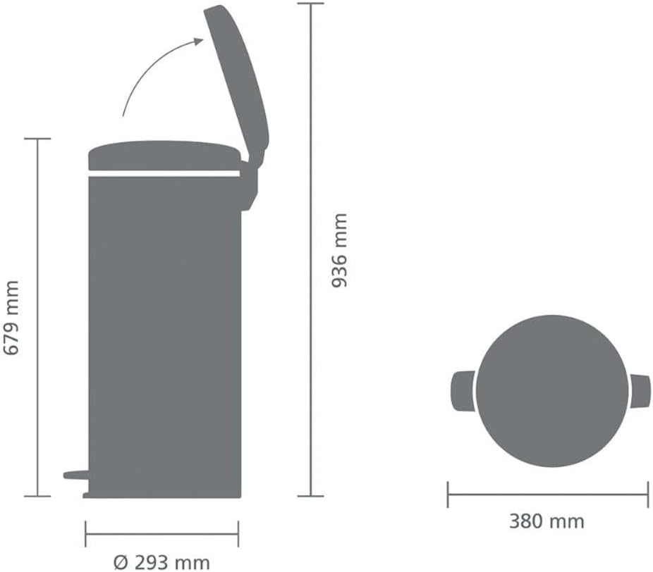 Pedal Bin With Soft-Close Lid and Inner Bucket 30L