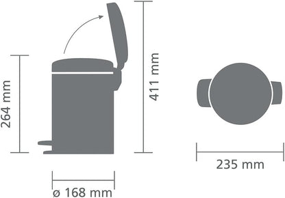 Compact Pedal Bin 3L – Soft-Close Lid & Inner Bucket