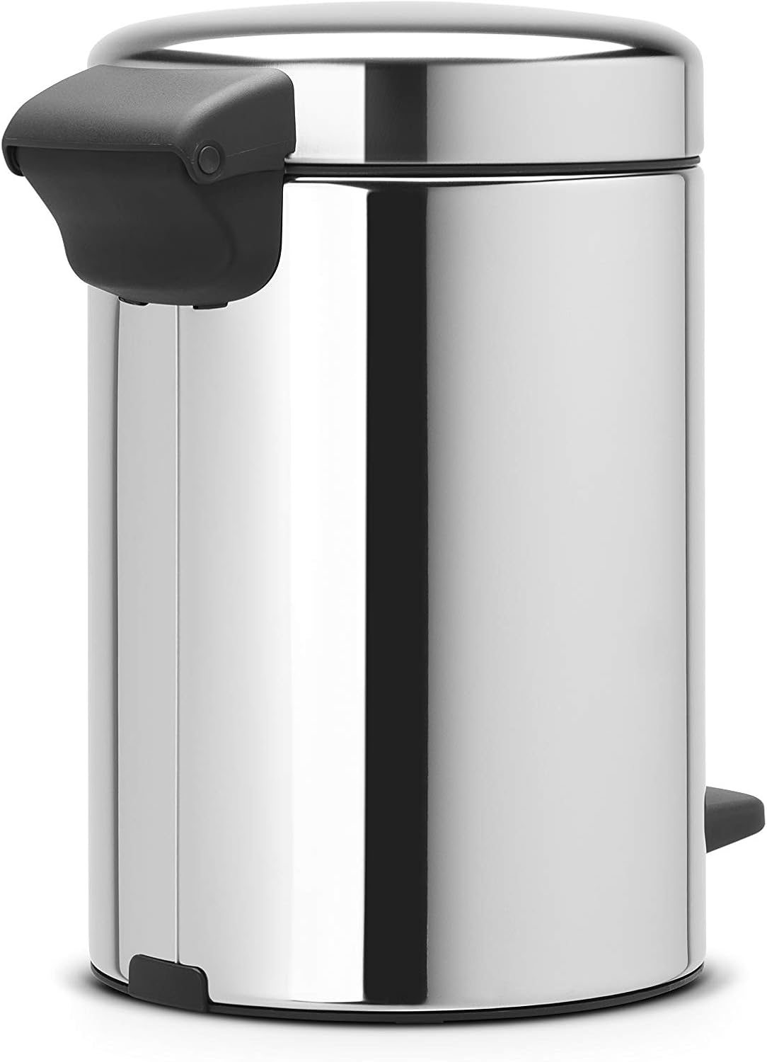 Brabantia NewIcon Pedal Bin 3L Brilliant Steel with Removable Plastic Inner Bucket, Soft-Close Lid