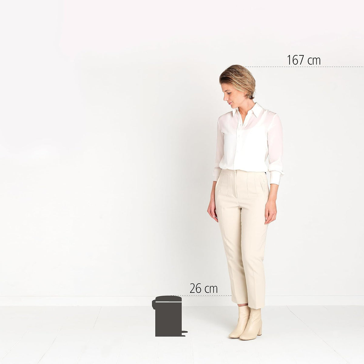 Brabantia NewIcon Pedal Bin 3L Brilliant Steel with Removable Plastic Inner Bucket, Soft-Close Lid