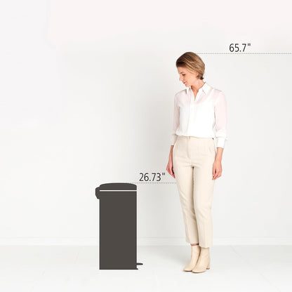 Step Trash Can With Soft-Close Lid and Inner Bucket 30L