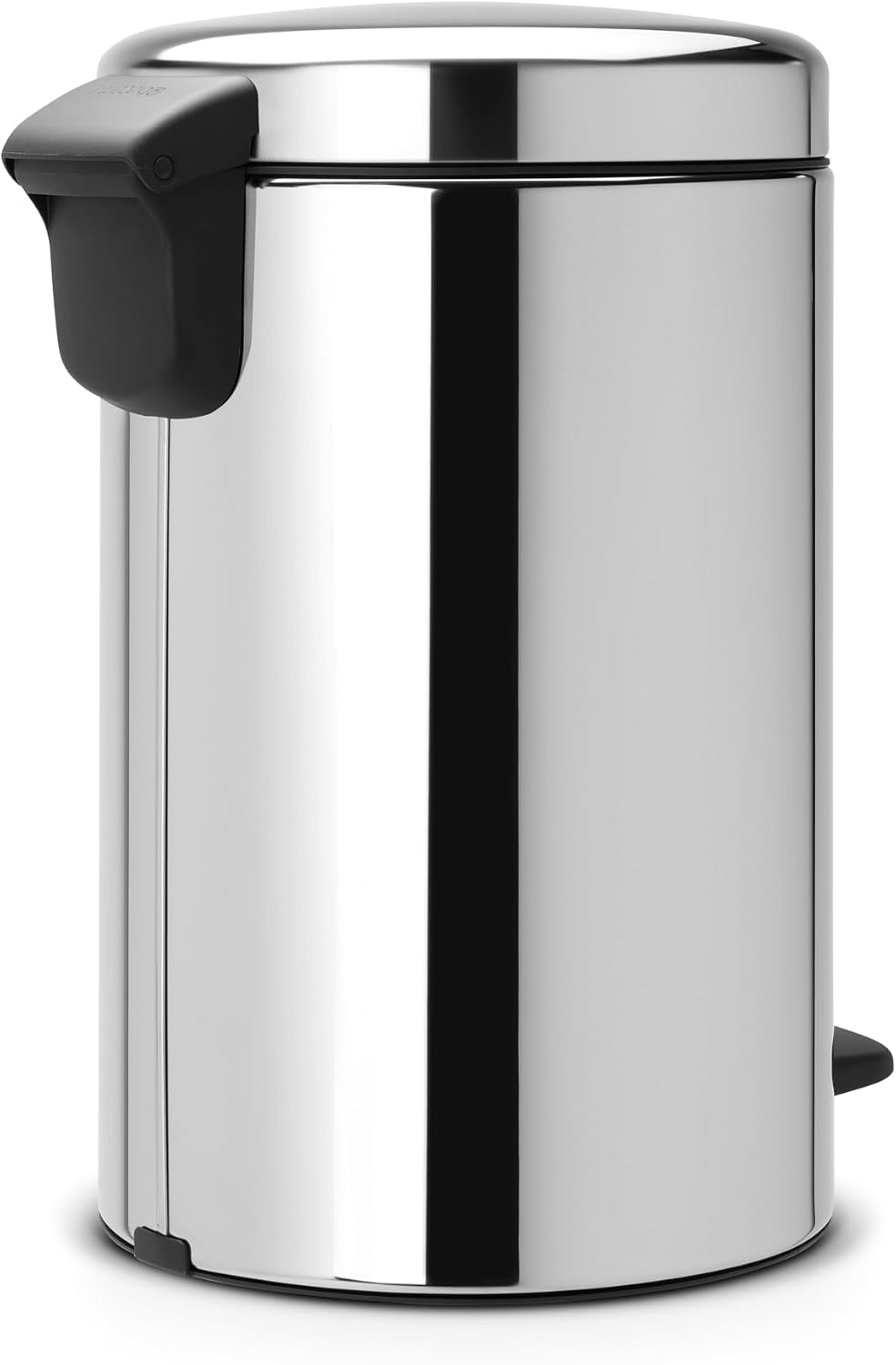 Brabantia NewIcon Pedal Bin 20L Brilliant Steel with Removable Plastic Inner Bucket, Soft-Close Lid
