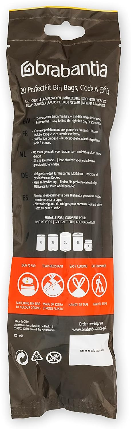 PerfectFit Bin Liners Multipack – 3L Tear-Resistant Bags