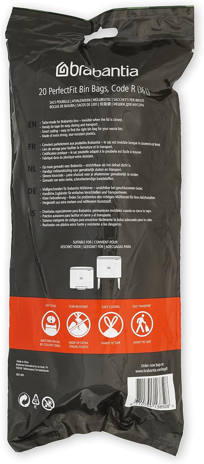 PerfectFit Trash Bin Liners – 36L Tear-Resistant Bags