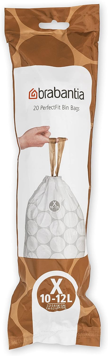 PerfectFit Bin Liners Size X 10–12L – Drawstring, 200 Pack