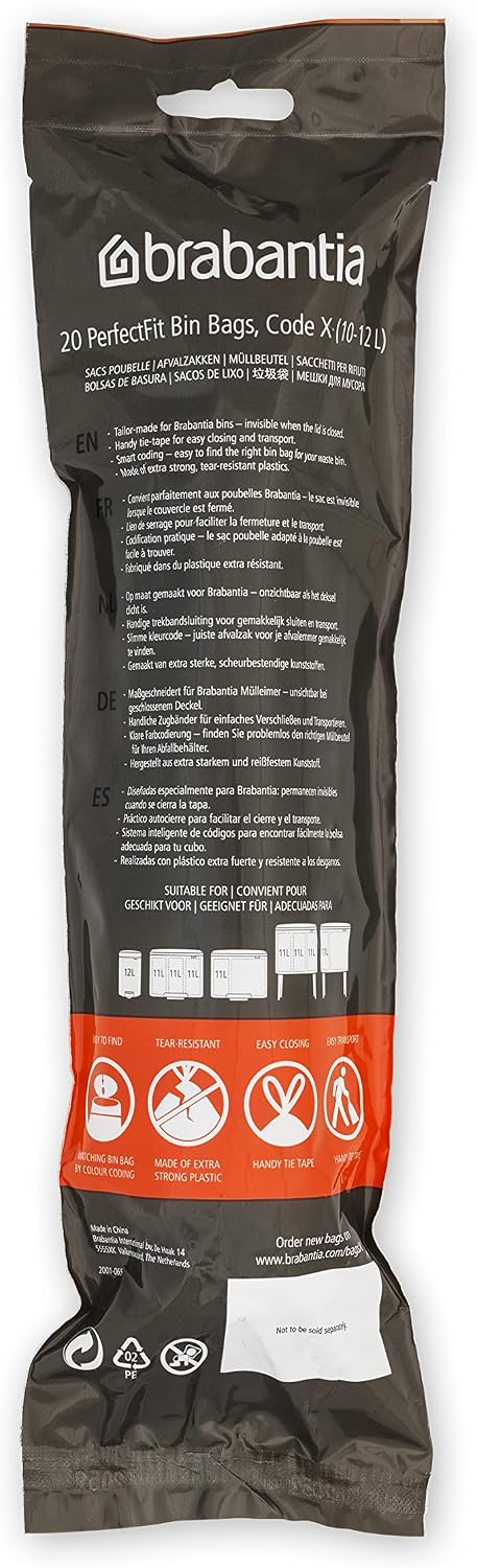 PerfectFit Bin Liners Size X 10–12L – Drawstring, 200 Pack