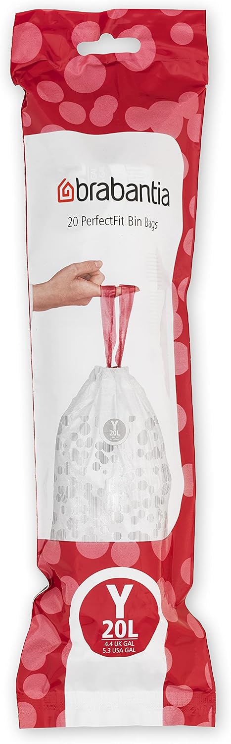 PerfectFit 20L Trash Bags – Strong Liners with Tie Tape