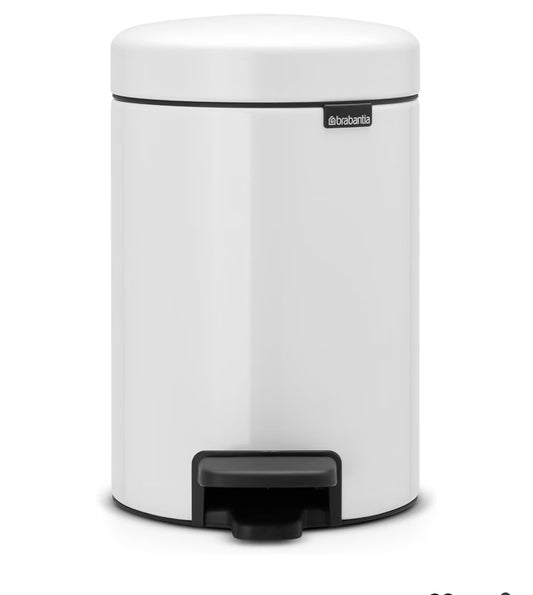 Brabantia  Pedal Bin Newicon With Plastic Inner Bucket, 3 Litre White