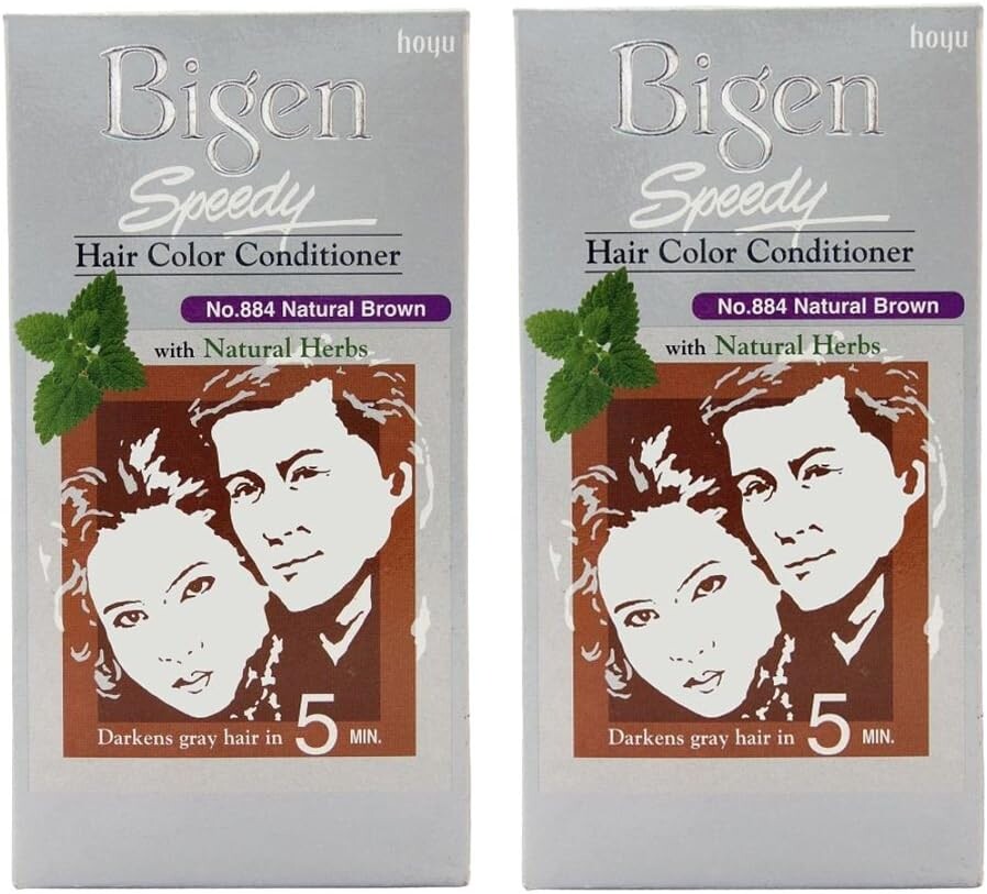 Bigen Speedy Hair Color 884 Natural Brown, 40g + 40g, 2 Pc Combo Pack Offer