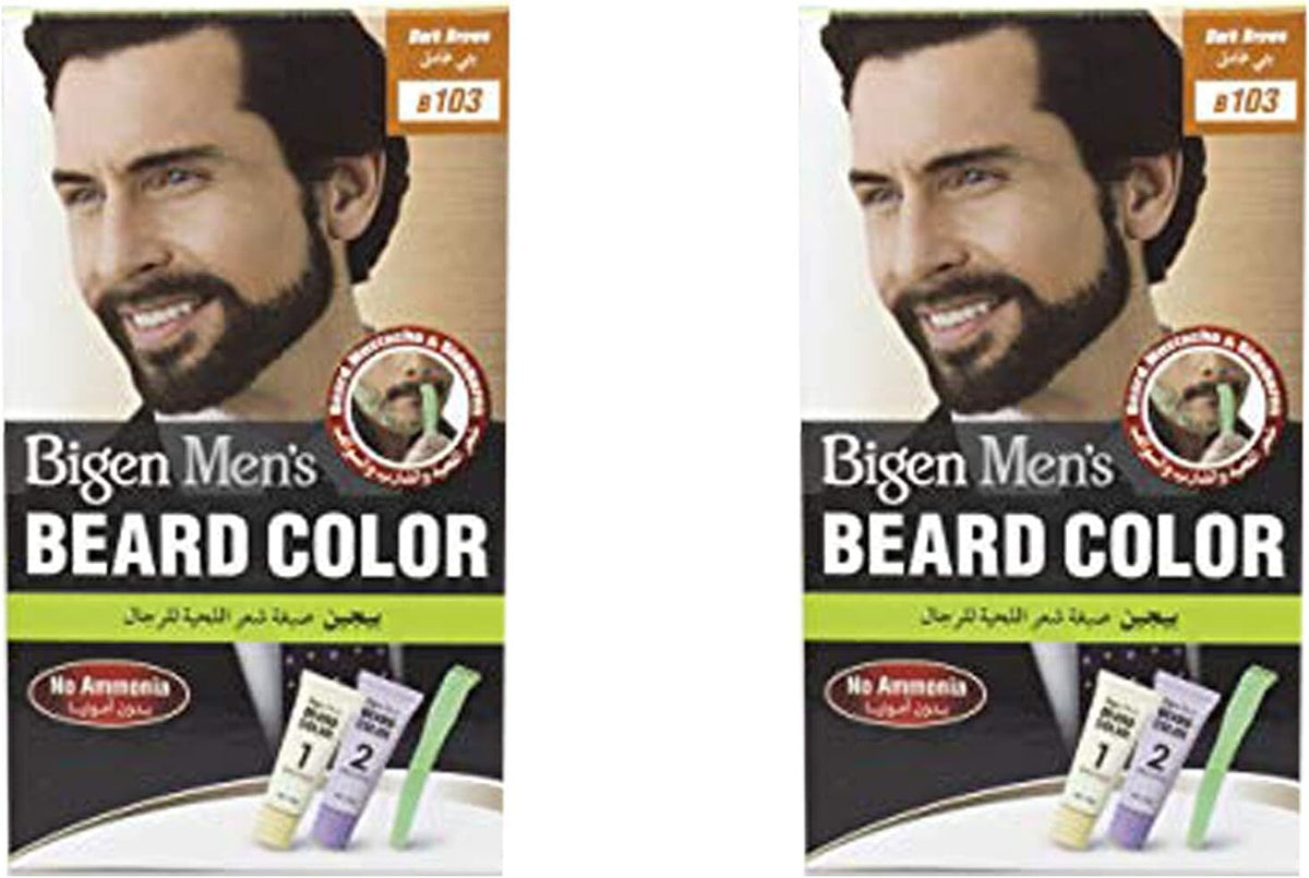 Bigen Men’s Beard Colour B103 Dark Brown, Pack of 2