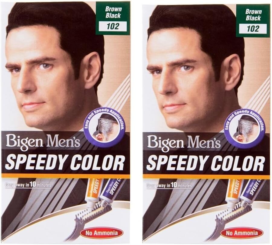 Bigen Men’s Speedy Color 102 Brown Black, 40g + 40g, 2Pc Combo Offer Pack