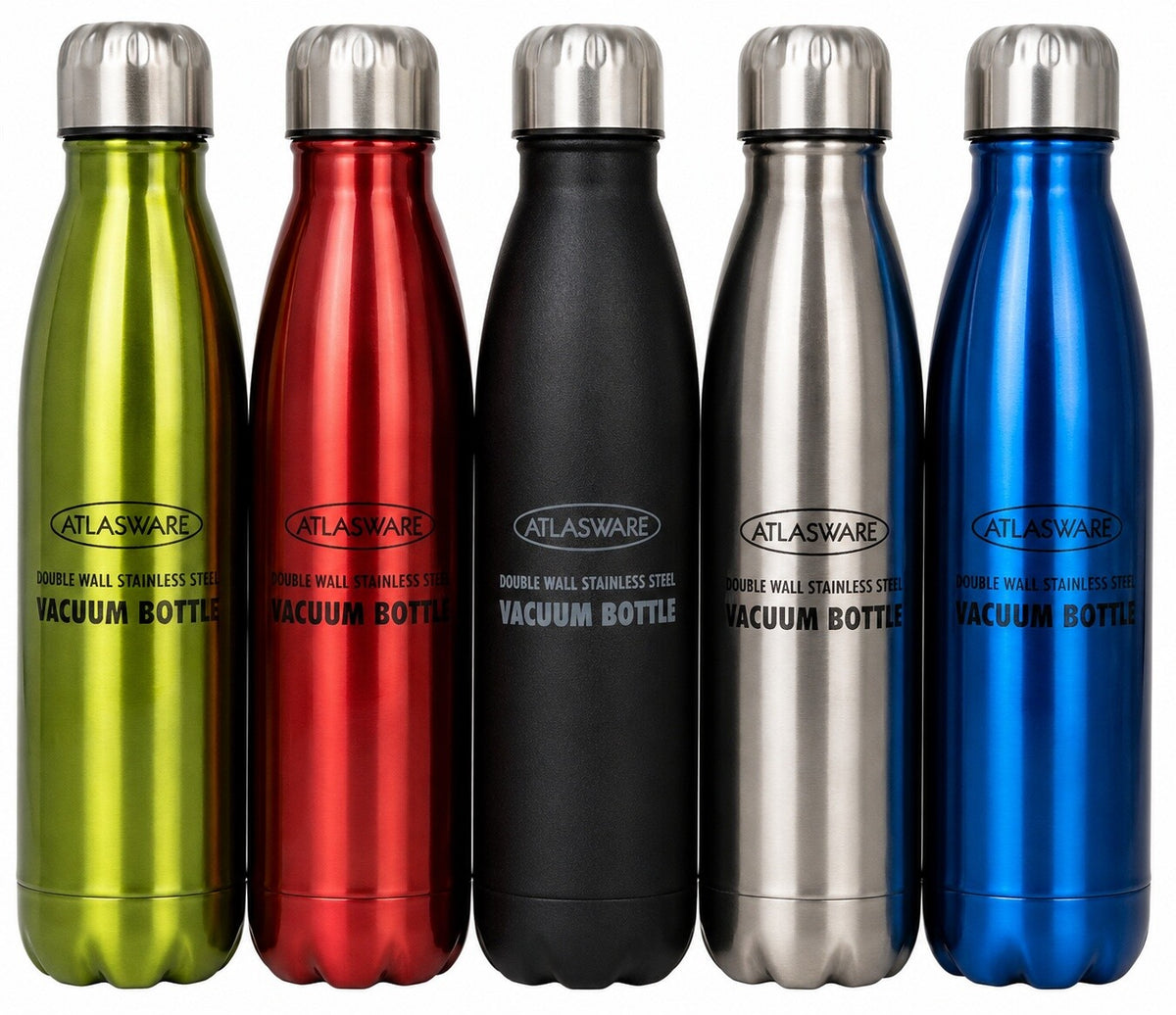 Atlasware Premium Unbreakable Stainless Steel Vacuum Flask Thermos, Double-Wall Insulated, Assorted Colour, 500 ml