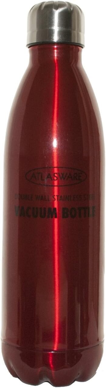 Atlasware Premium Unbreakable Stainless Steel Vacuum Flask Thermos, Double-Wall Insulated, Red, 500 ml