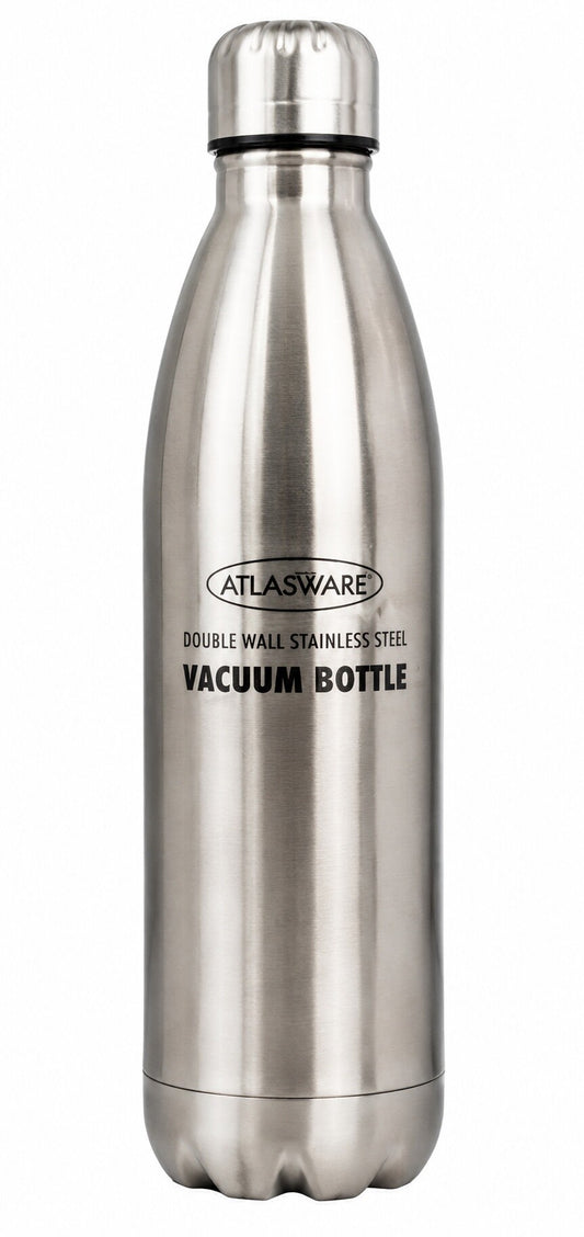 Atlasware Premium Unbreakable Stainless Steel Vacuum Flask Thermos, Double-Wall Insulated, Silver Color,500 ml