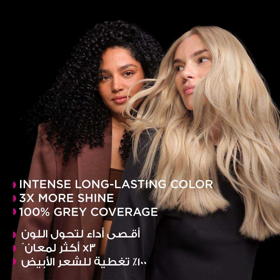 Garnier Olia Permanent Hair Dye 6.0 Light Brown, No Ammonia, 60% Oils, Long-Lasting Colour, Up to 100% Grey Coverage, Pack of 2