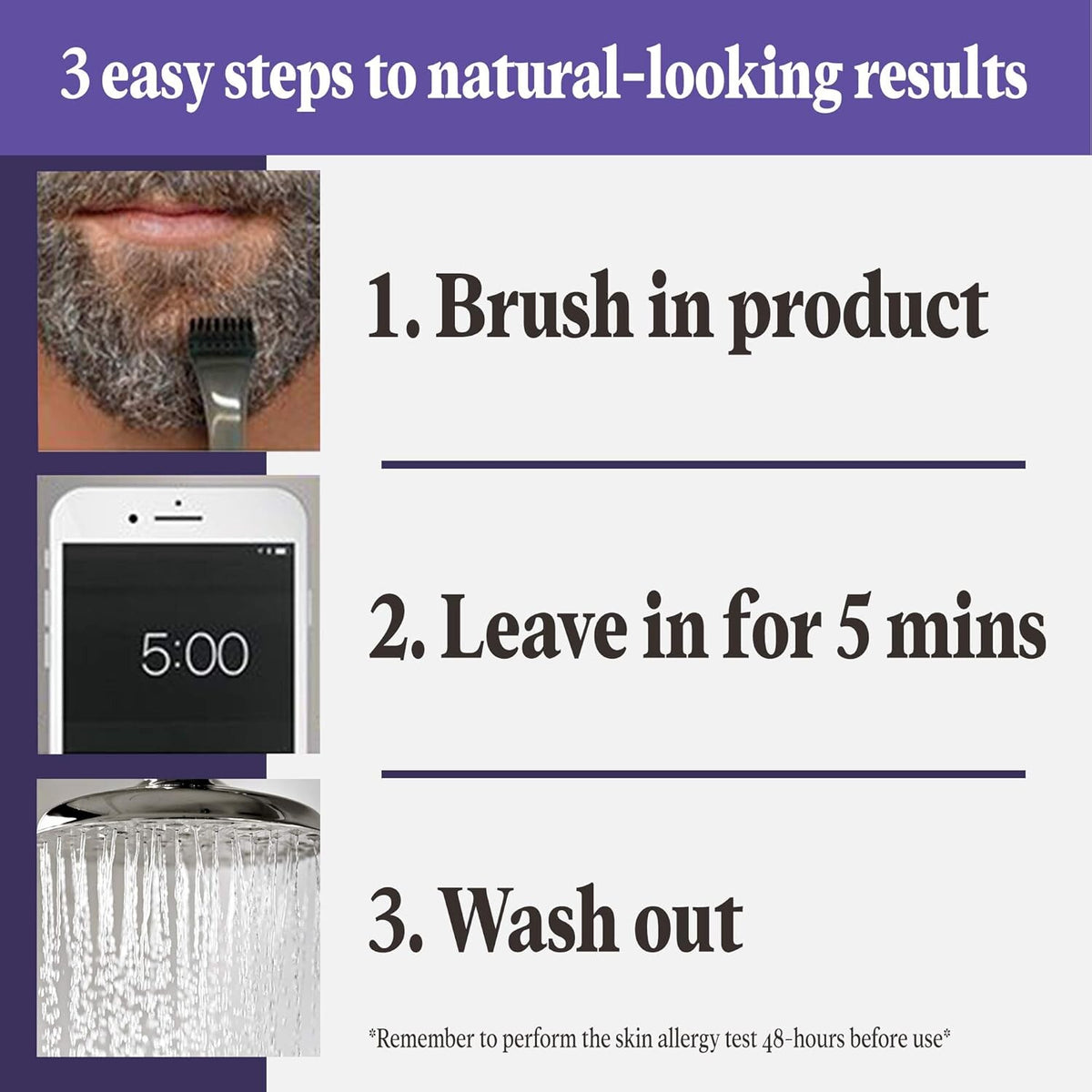 Just For Men Touch of Gray Mustache & Beard Colour B-25/35 Light & Medium Brown with Application Brush, Pack of 1
