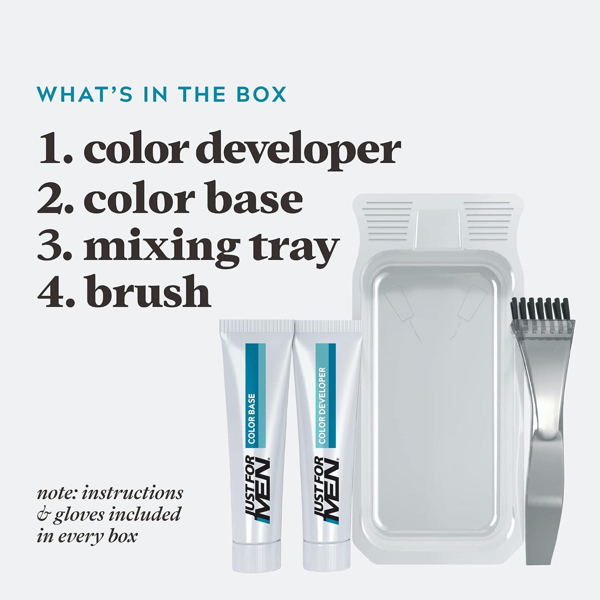 Just For Men Mustache & Beard Dye M-60 Jet Black with Application Brush, Biotin, Aloe and Coconut Oil, Pack of 3