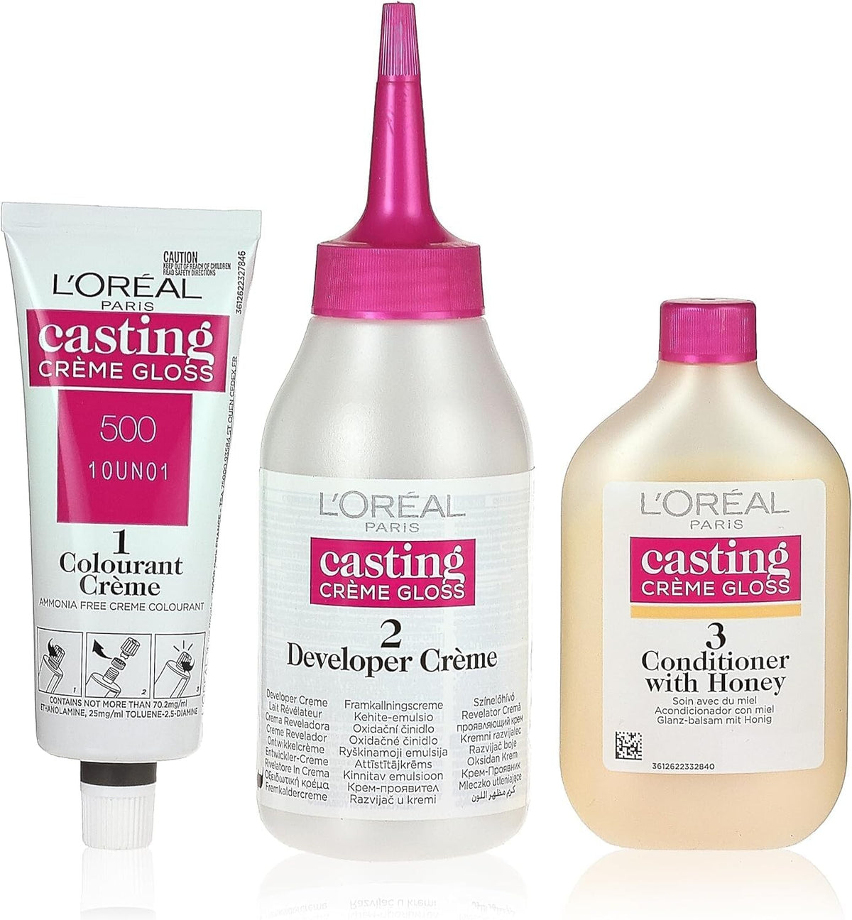 L’Oréal Paris Casting Crème Gloss Caring Hair Colour, 500 Light Brown, No Ammonia, Conditioner with Honey
