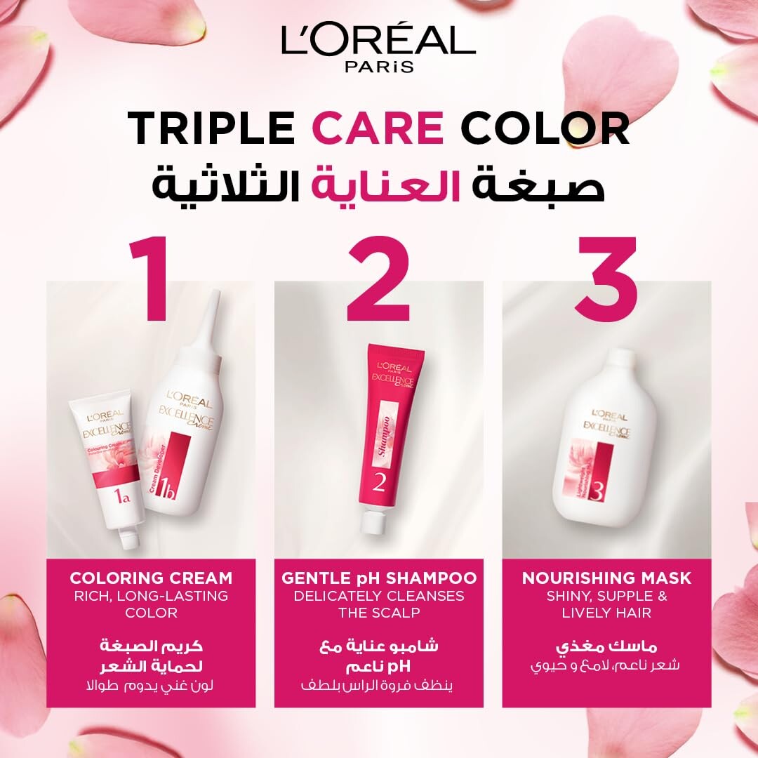 L’Oréal Paris Excellence Crème Permanent Hair Colour, 7.7 Honey Brown - Image 3