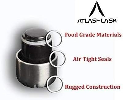Atlasflask Stainless Steel Vacuum Bottle, Double-Wall Insulated and Leakproof, 2000 ml